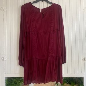 Large Burgundy Mini Dress